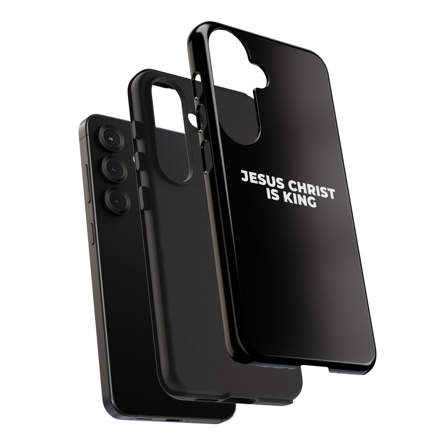 Jesus Christ Is King Tough Phone Case — Black Faith Protective Case