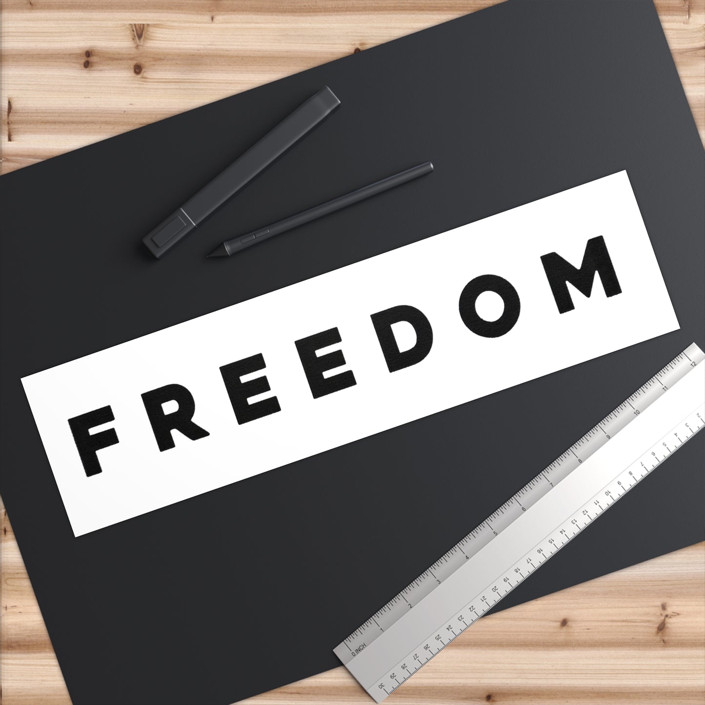 Freedom Bumper Sticker — Bold Black Text Car Decal