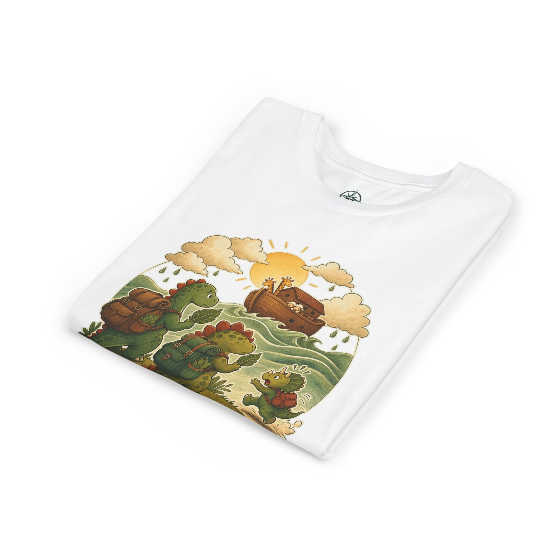 Kids Dinosaur Noah's Ark Christian T-Shirt - Bible Compass