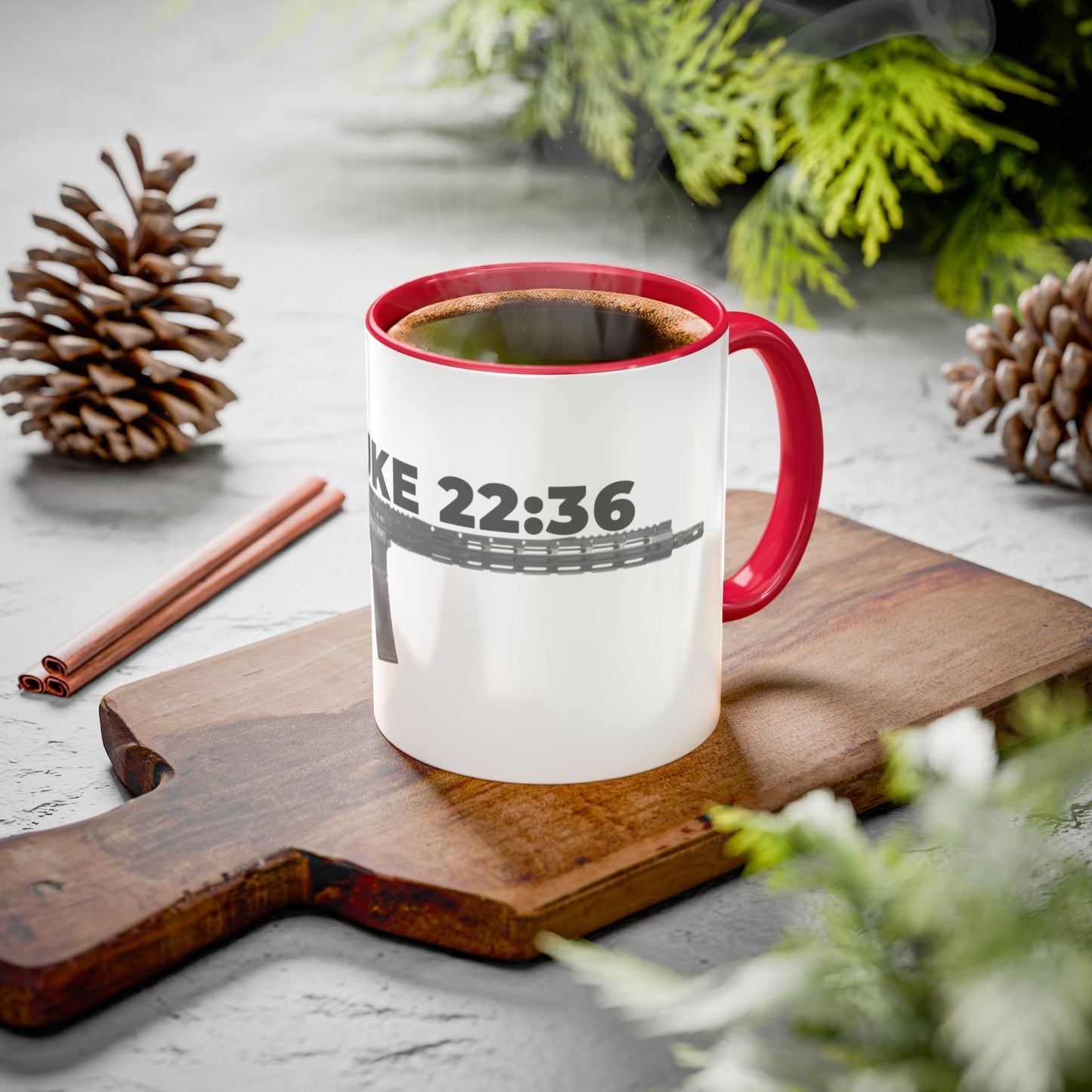 Luke 22:36 Rifle Mug – Christian Scripture Coffee Cup (11oz/15oz)