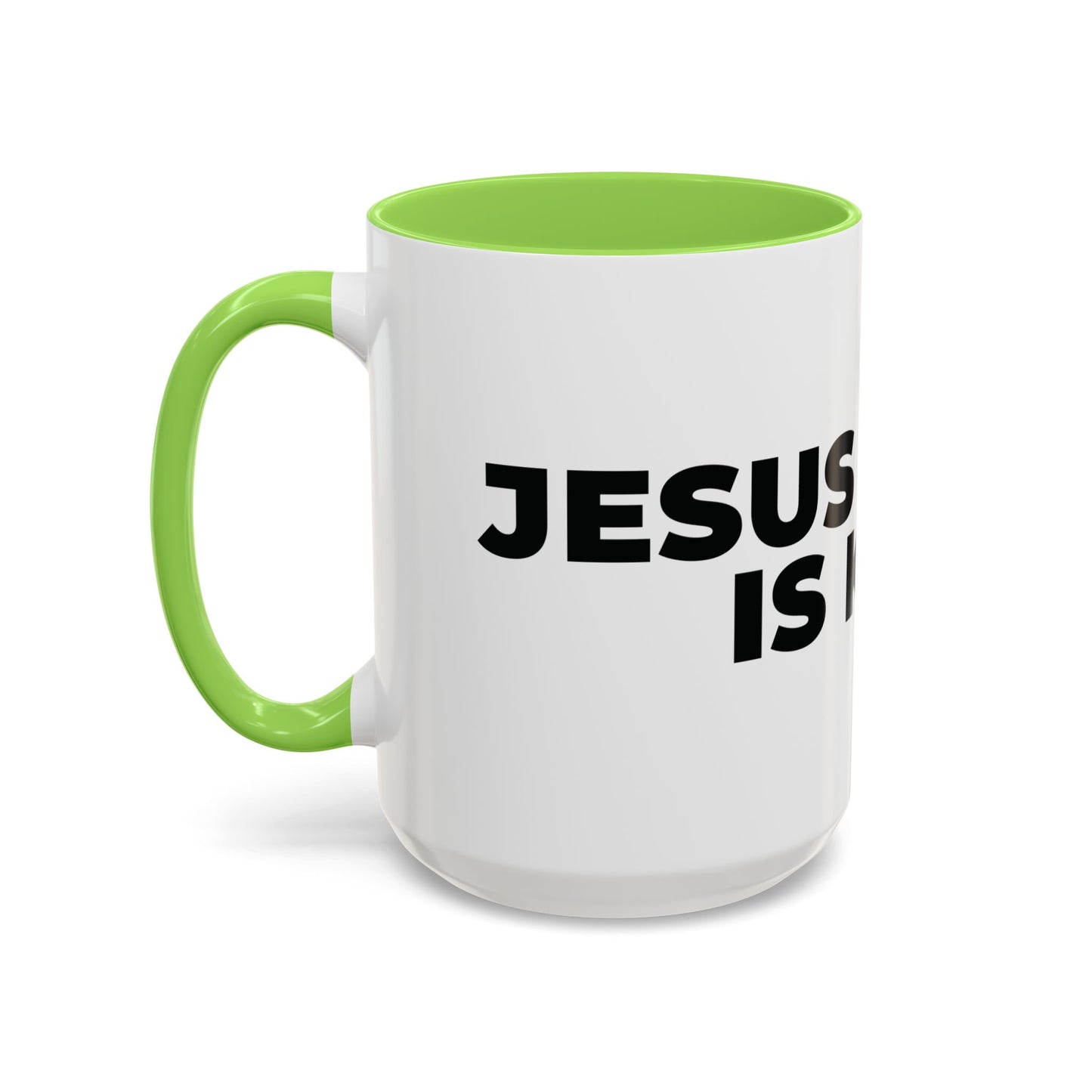 Jesus Christ Is King Coffee Mug — Black-Trim Ceramic 11oz & 15oz