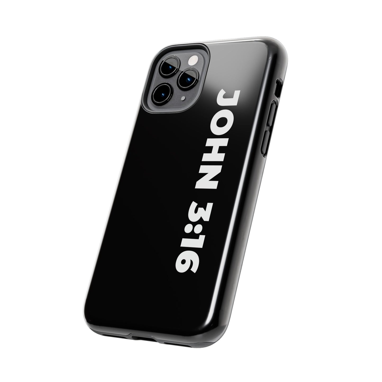John 3:16 Tough Phone Case — Black Christian Scripture Phone Cover