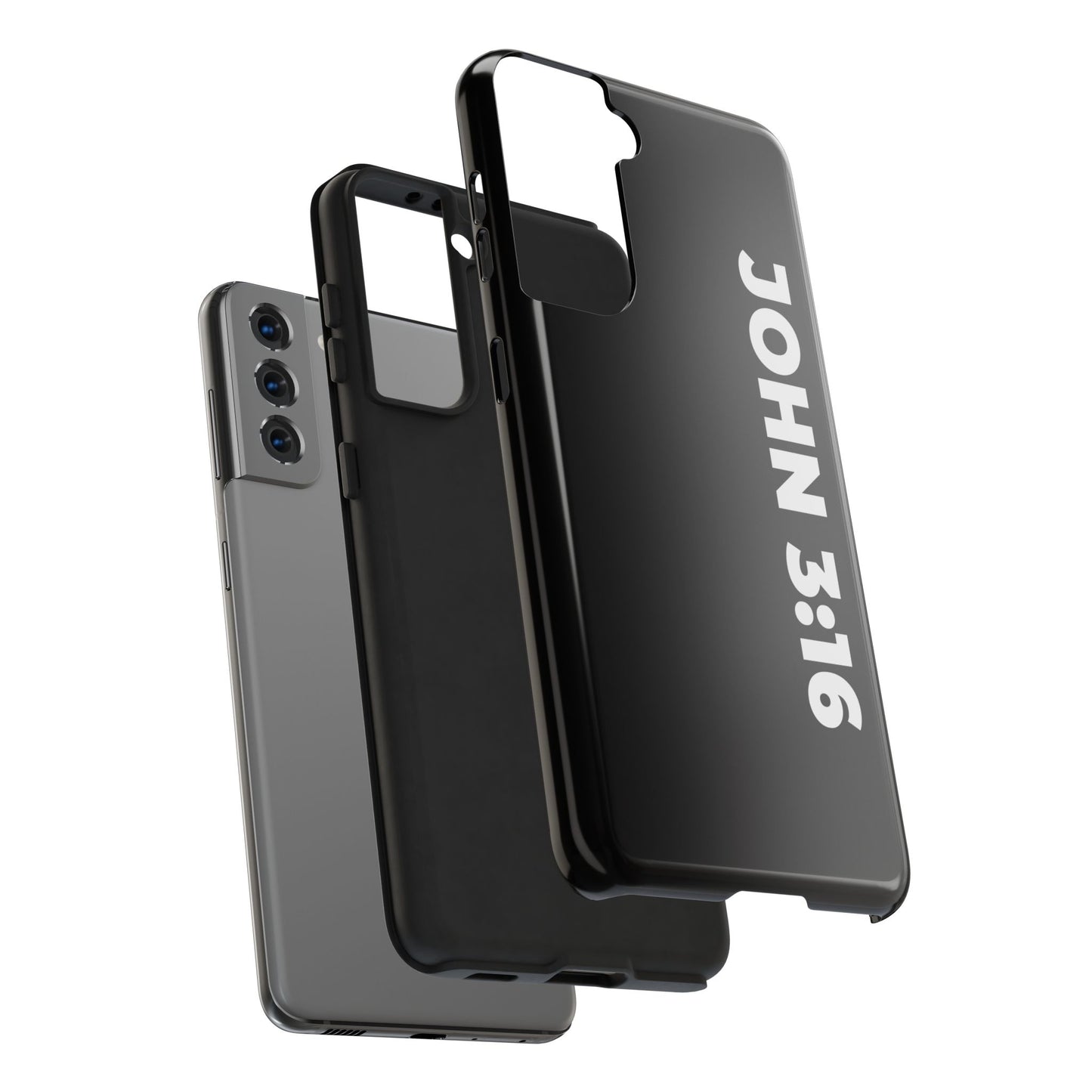 John 3:16 Tough Phone Case — Black Christian Scripture Phone Cover