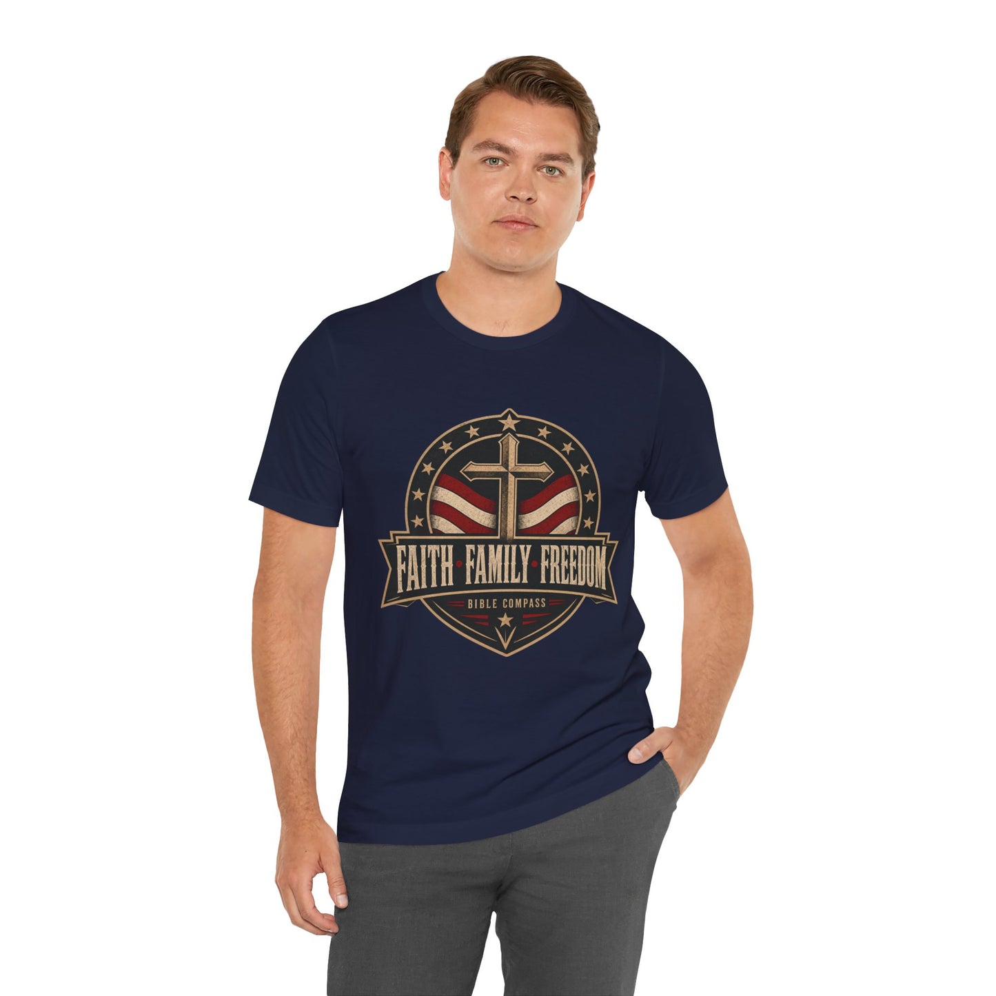 Faith Family Freedom - Patriotic Christian T-Shirt