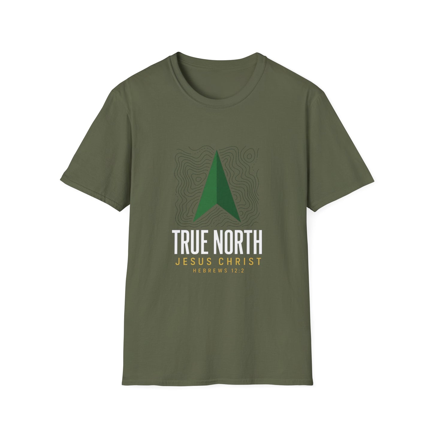 True North Jesus Christ T-Shirt - Hebrews 12:2 | Bible Compass