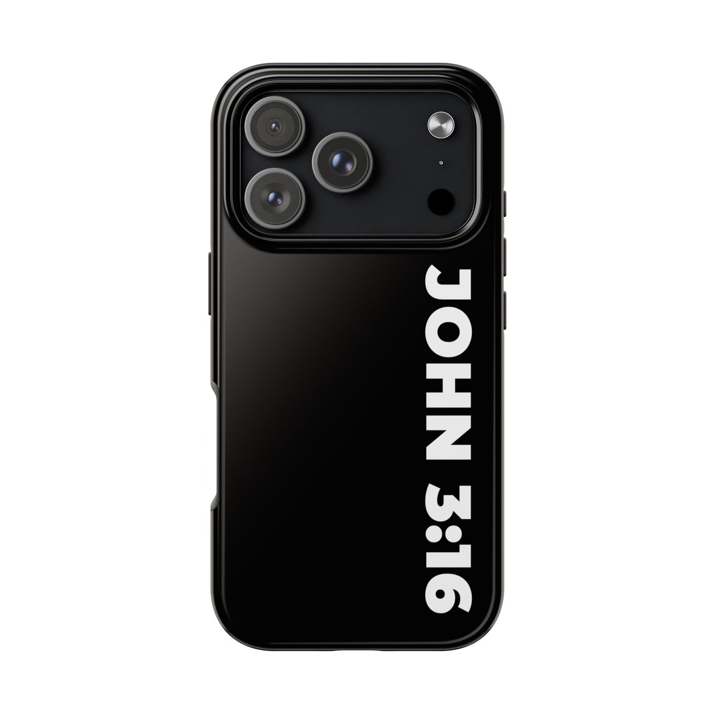John 3:16 Tough Phone Case — Black Christian Scripture Phone Cover