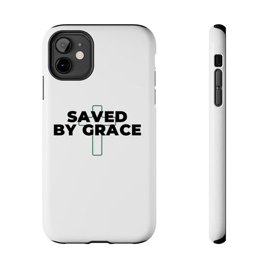 Saved By Grace Tough Phone Case — Christian Cross Protective Phone Cover