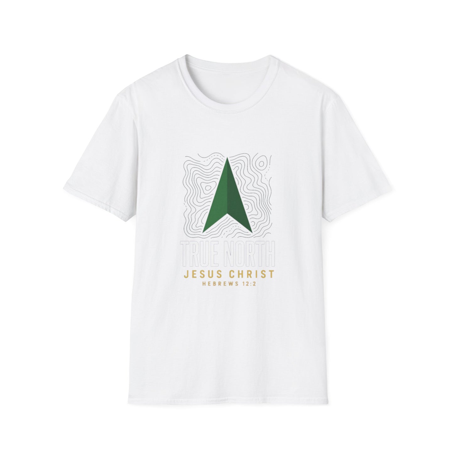 True North Jesus Christ T-Shirt - Hebrews 12:2 | Bible Compass