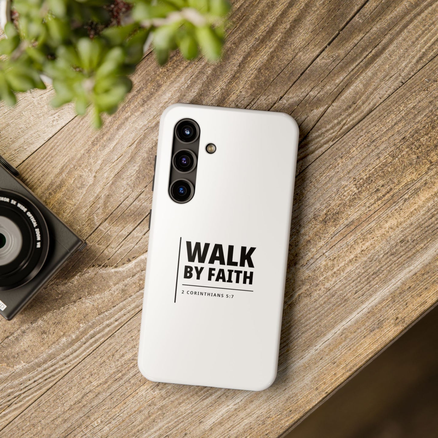 Walk by Faith Tough Phone Case — 2 Corinthians 5:7 Christian Phone Cover