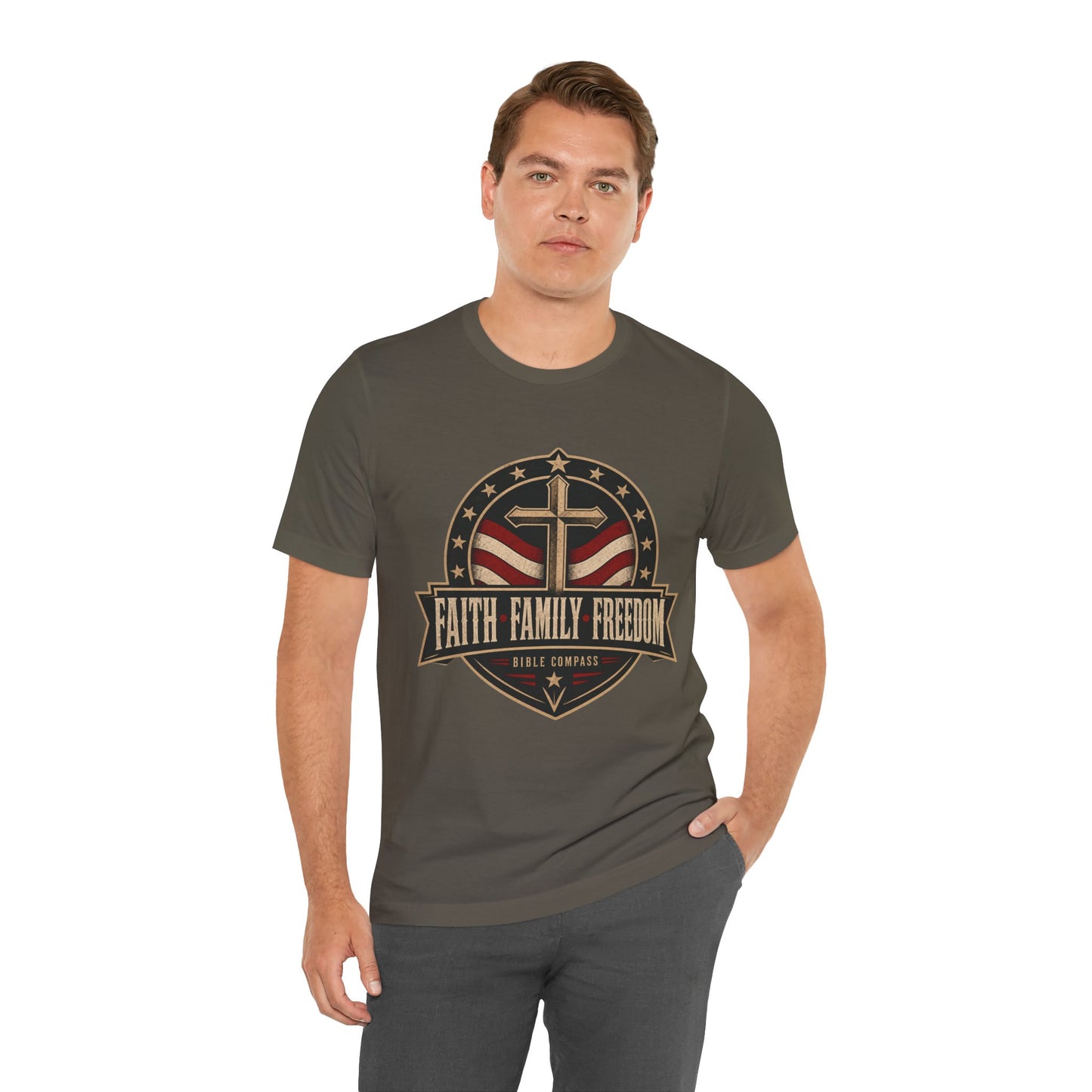 Faith Family Freedom - Patriotic Christian T-Shirt