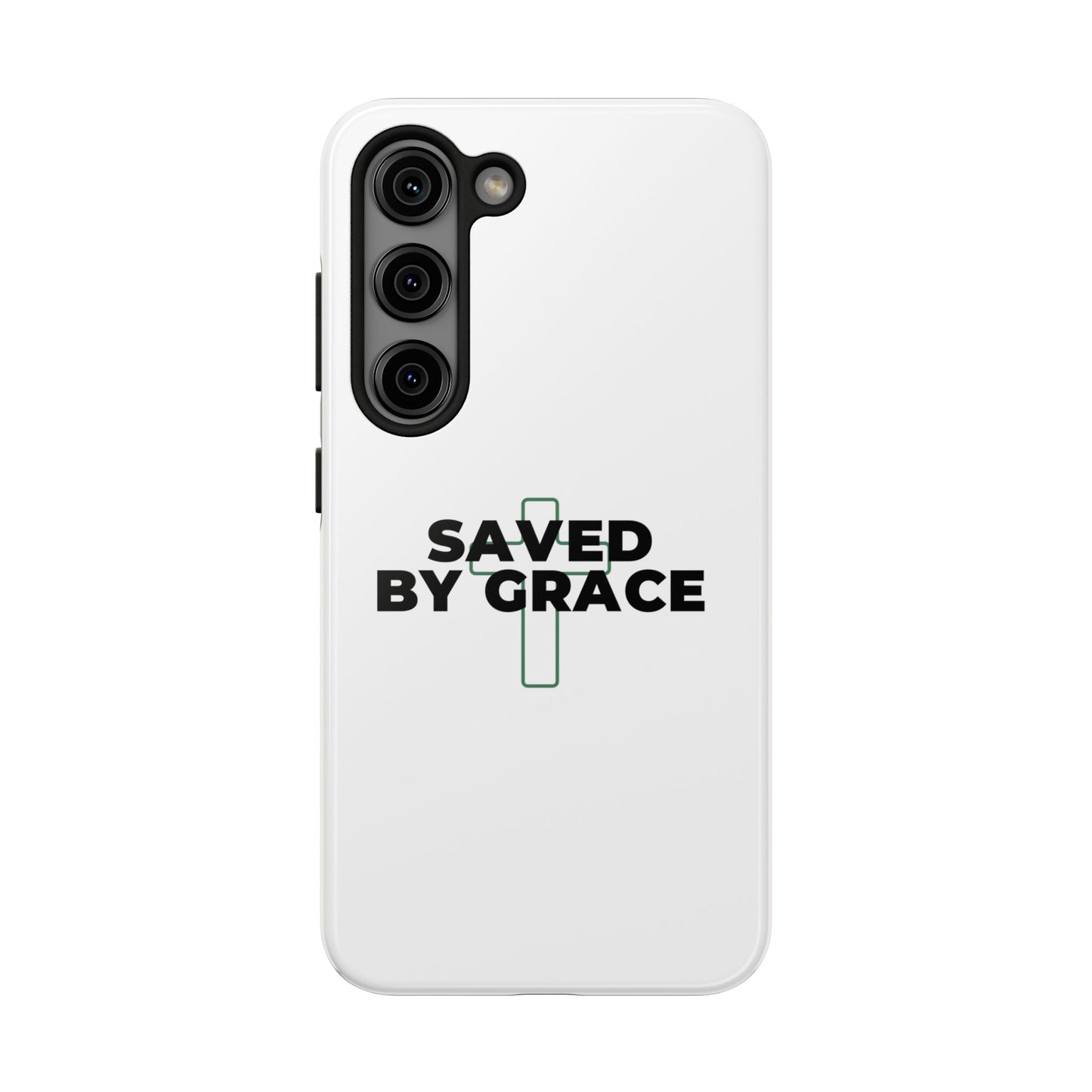 Saved By Grace Tough Phone Case — Christian Cross Protective Phone Cover
