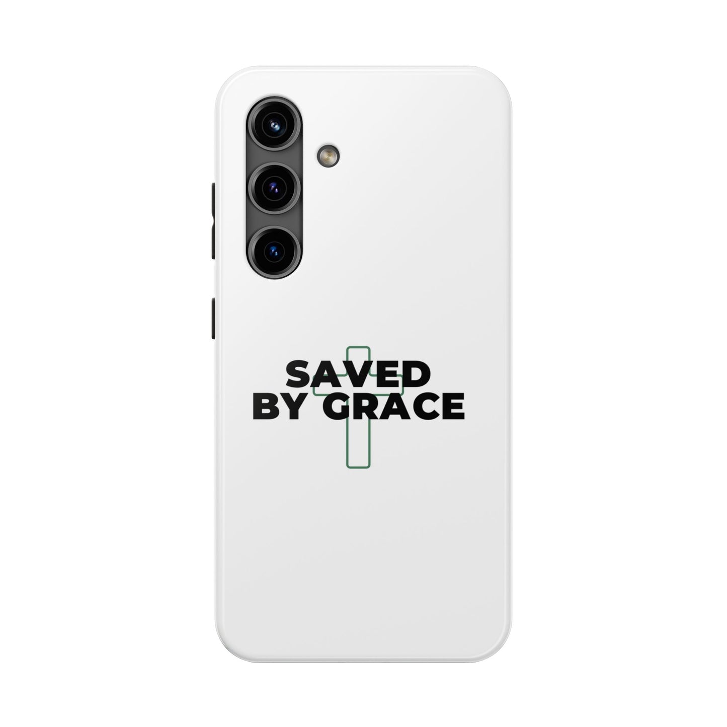 Saved By Grace Tough Phone Case — Christian Cross Protective Phone Cover