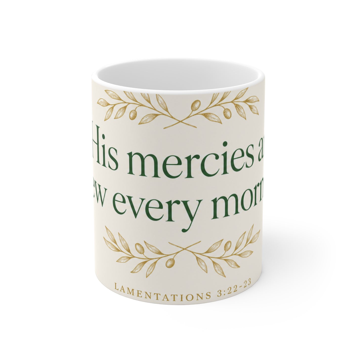 His Mercies Are New Every Morning Mug - Lamentations 3:22-23 | Bible Compass
