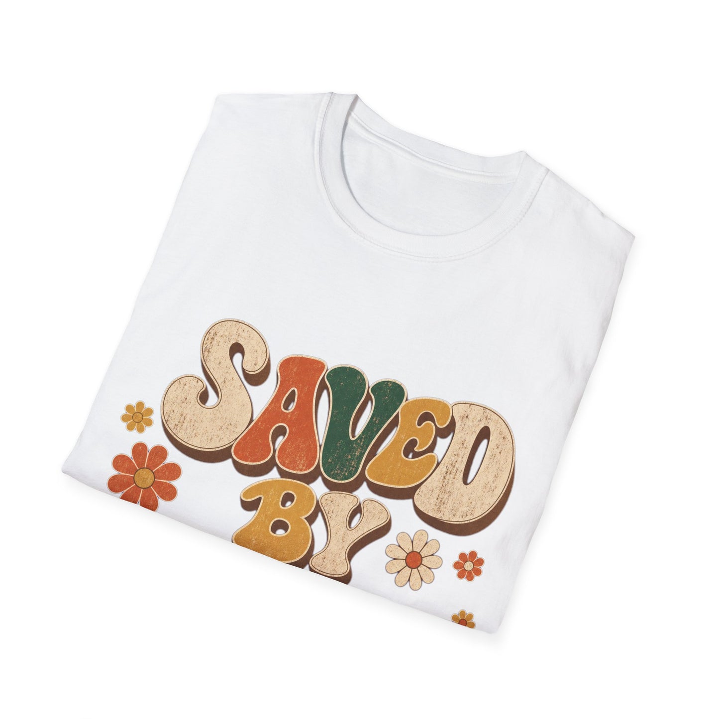 Saved By Grace Retro T-Shirt - Ephesians 2:8 | Bible Compass