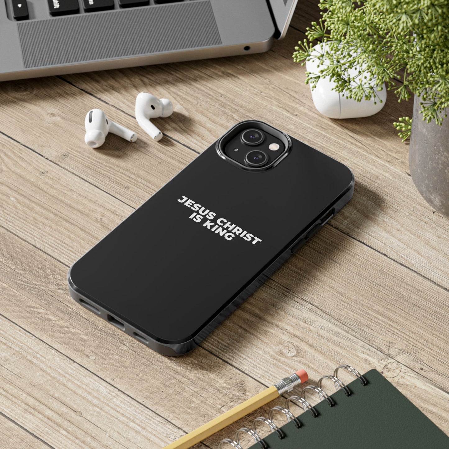 Jesus Christ Is King Tough Phone Case — Black Faith Protective Case