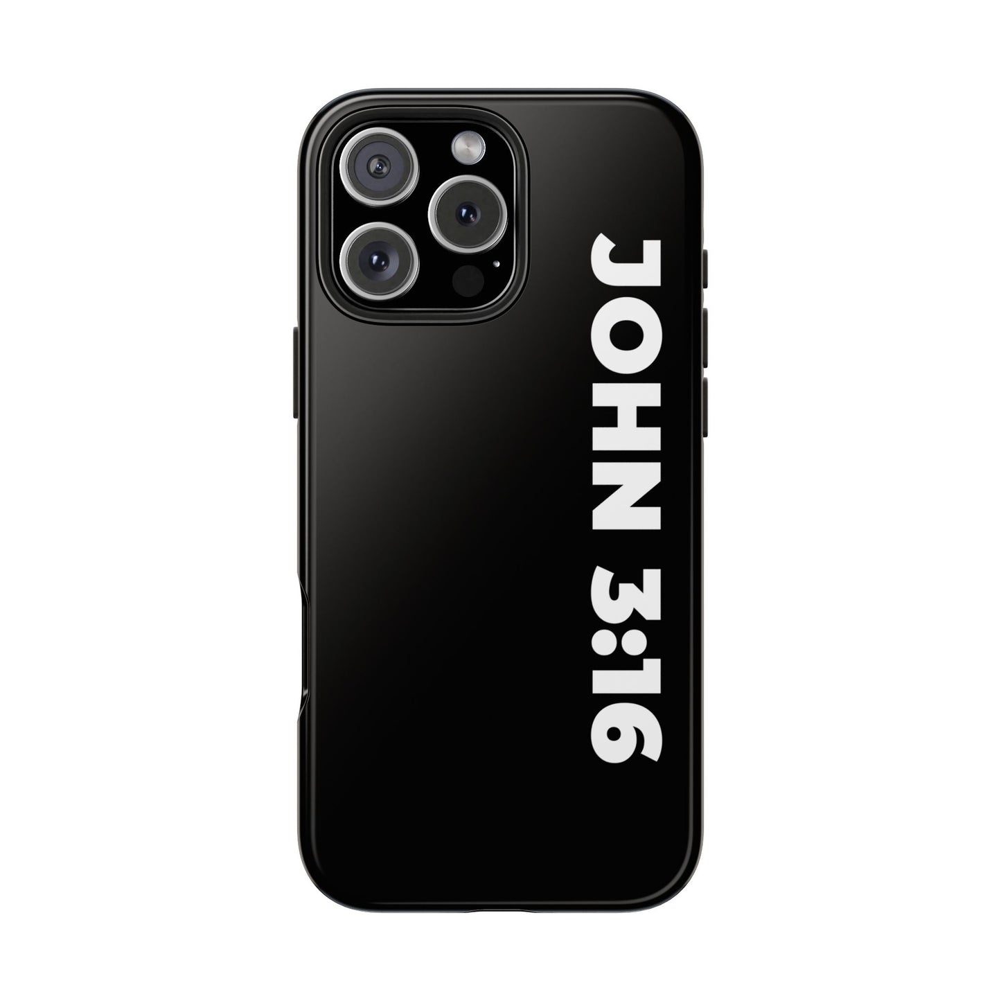 John 3:16 Tough Phone Case — Black Christian Scripture Phone Cover
