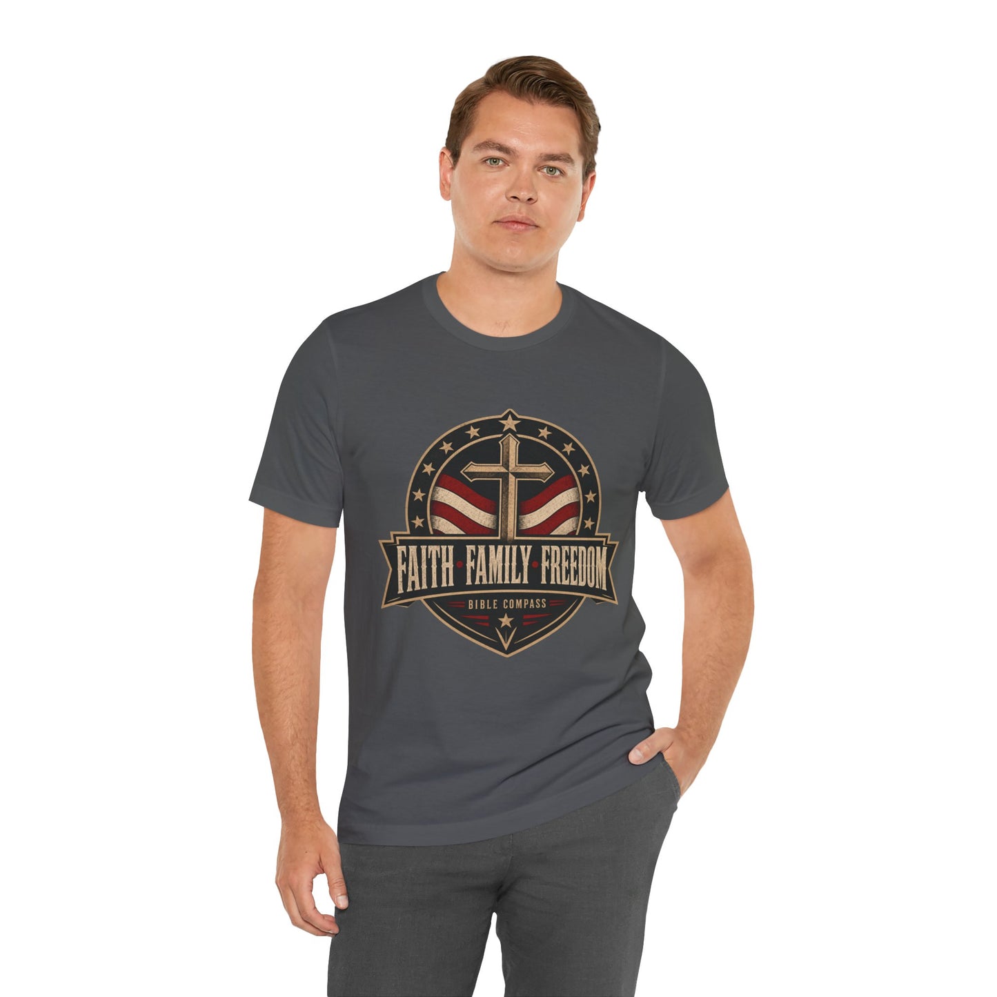 Faith Family Freedom - Patriotic Christian T-Shirt