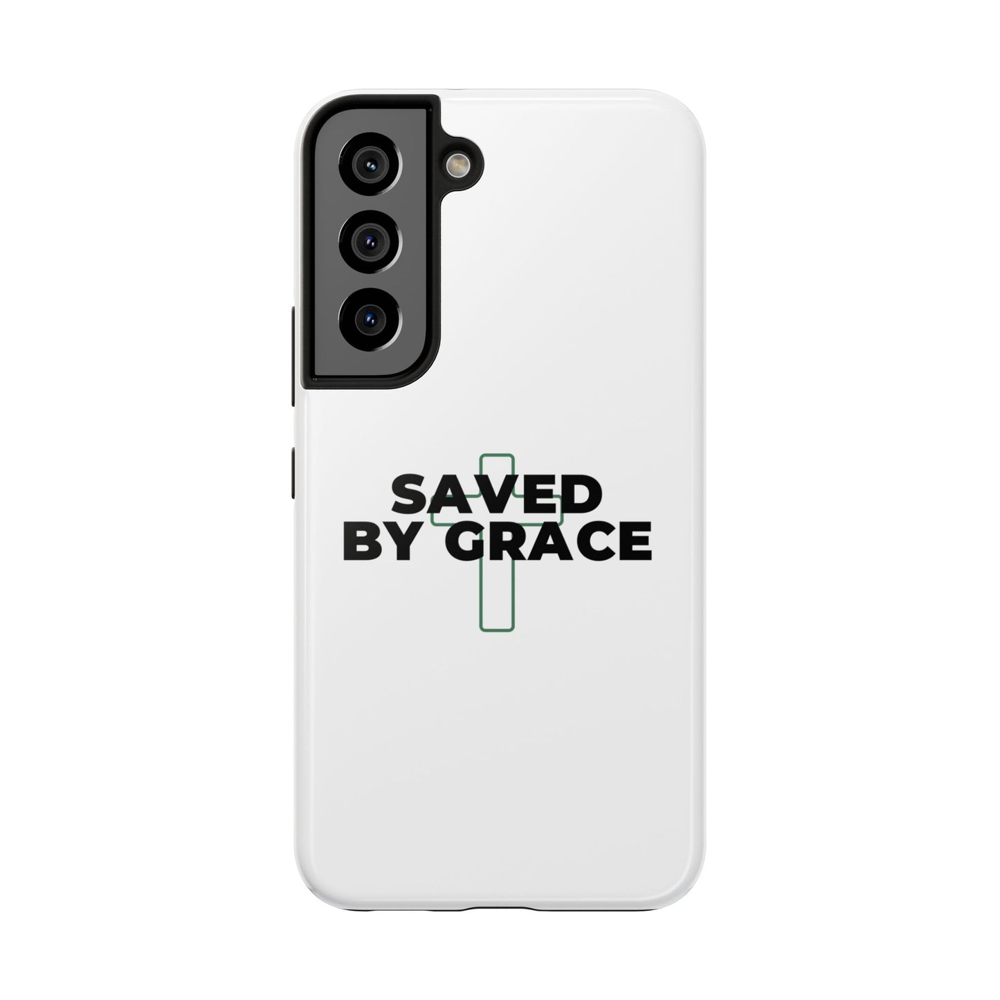 Saved By Grace Tough Phone Case — Christian Cross Protective Phone Cover