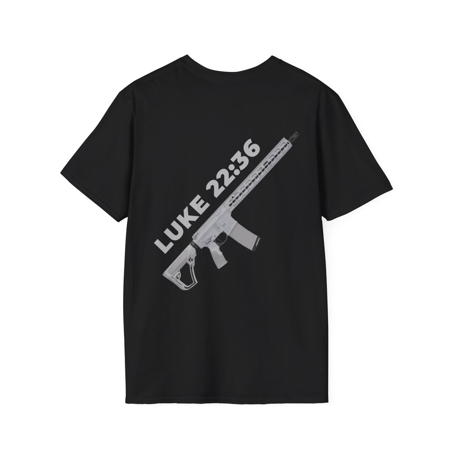 Sell your cloak and buy a sword — "Luke 22:36" Rifle Graphic Christian Faith Tee