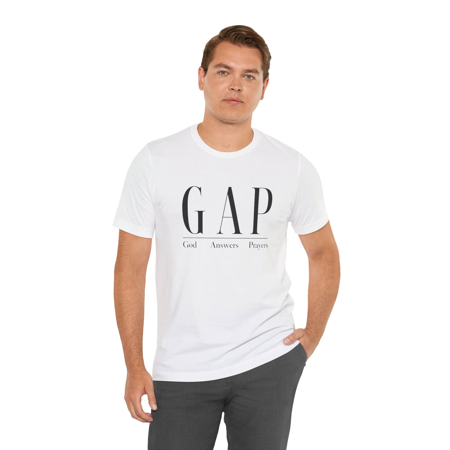 GAP "God Answers Prayers" Christian Short Sleeve Shirt