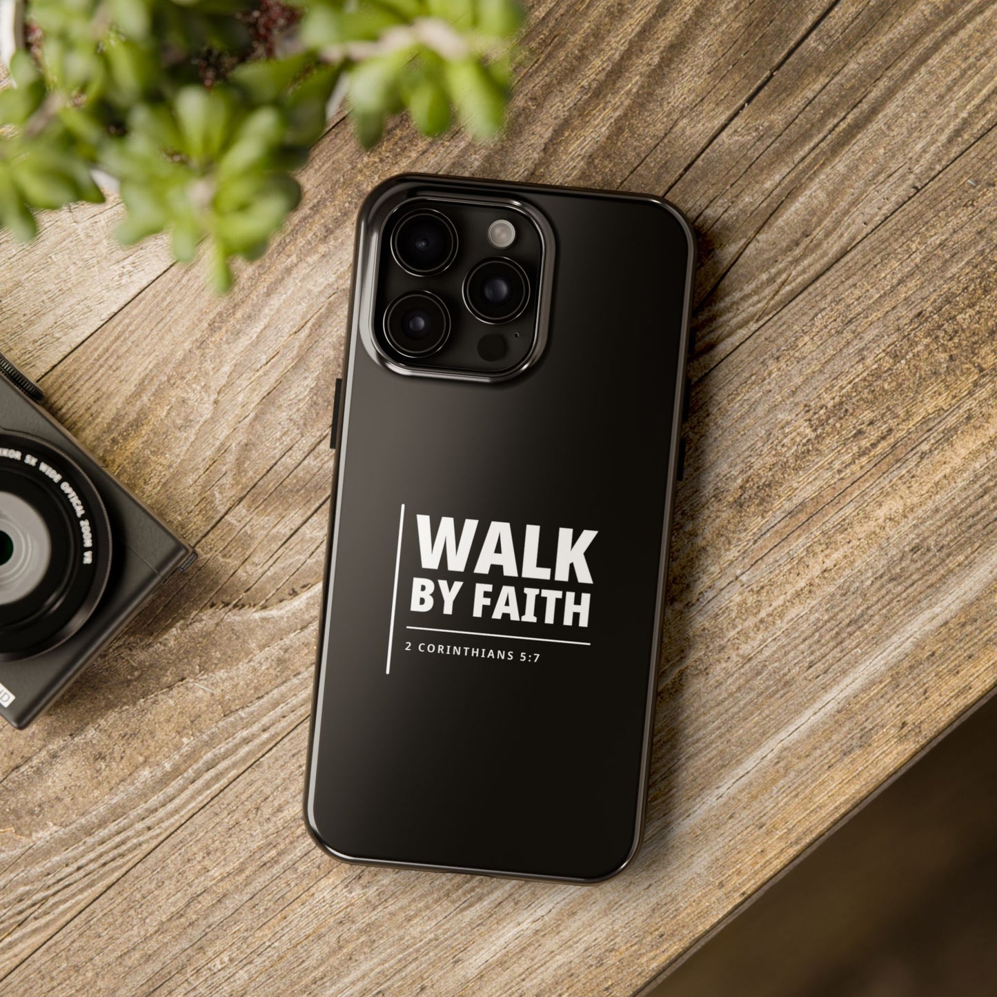 Walk by Faith Tough Phone Case — 2 Corinthians 5:7 Christian Phone Cover