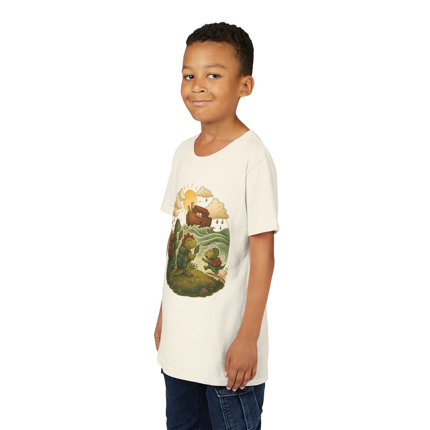 Kids Dinosaur Noah's Ark Christian T-Shirt - Bible Compass