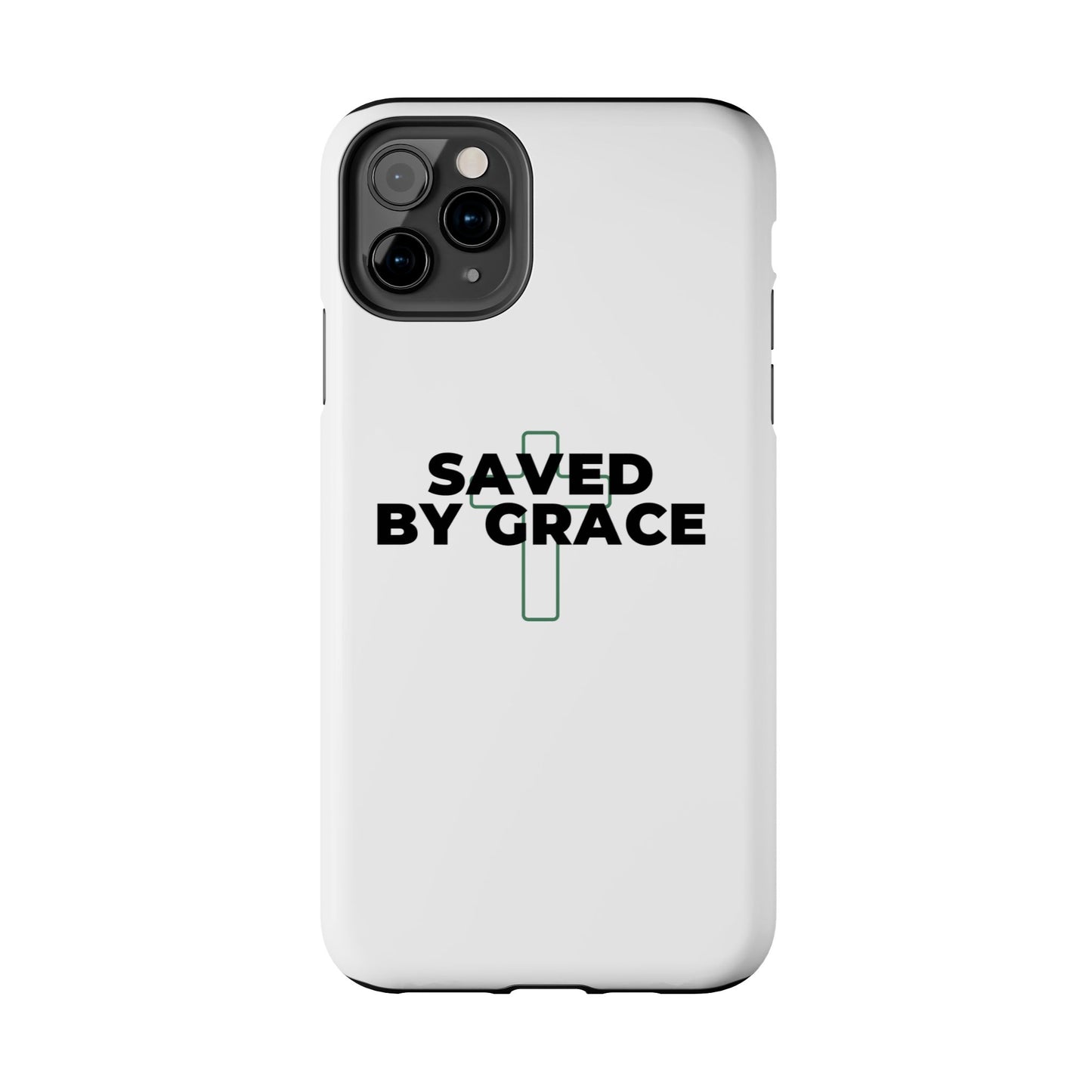 Saved By Grace Tough Phone Case — Christian Cross Protective Phone Cover
