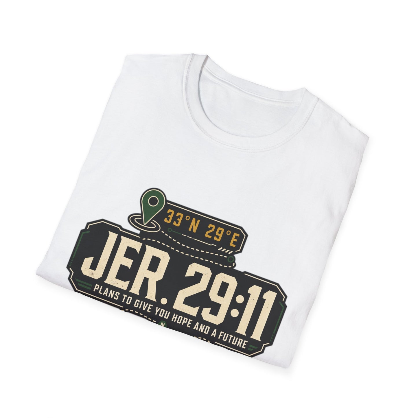 Jeremiah 29:11 Coordinates T-Shirt | Bible Compass