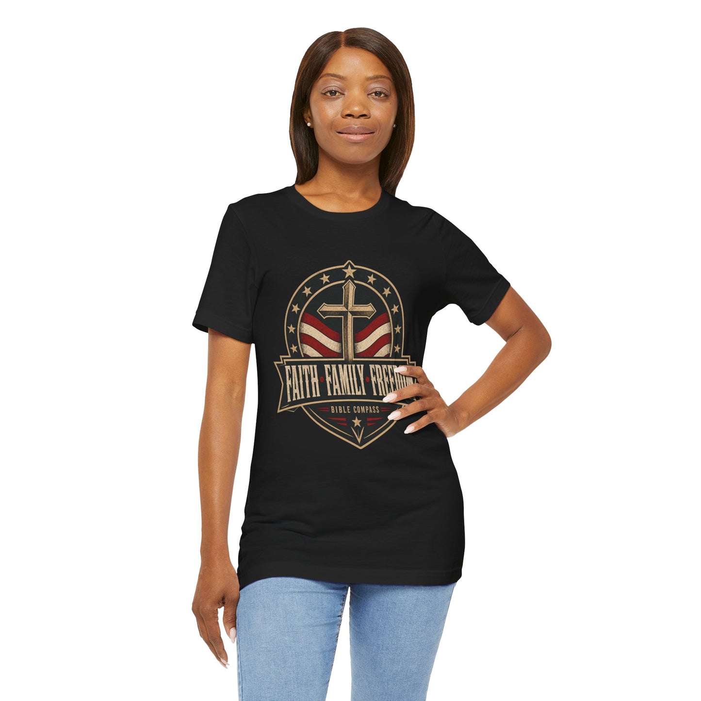 Faith Family Freedom - Patriotic Christian T-Shirt