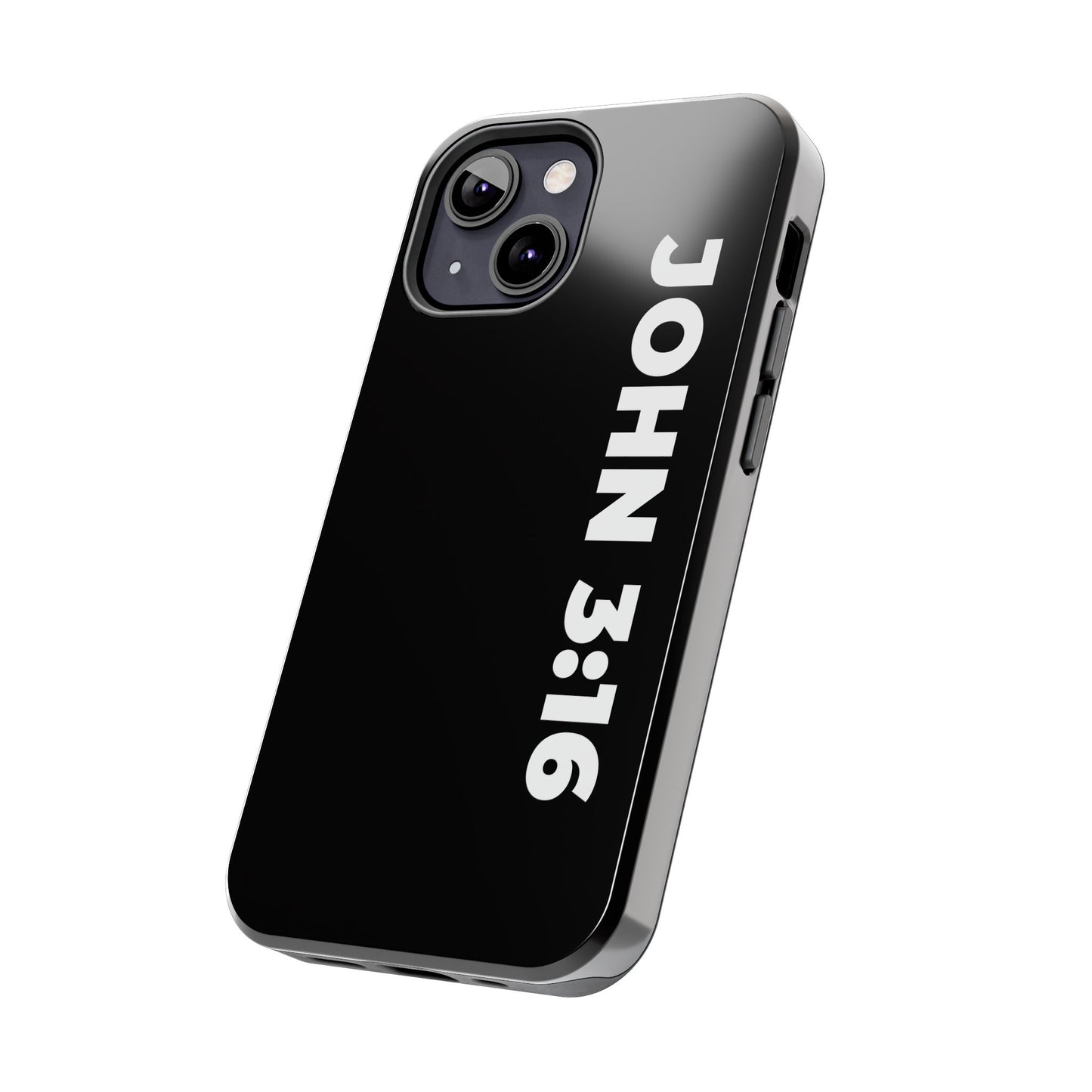 John 3:16 Tough Phone Case — Black Christian Scripture Phone Cover