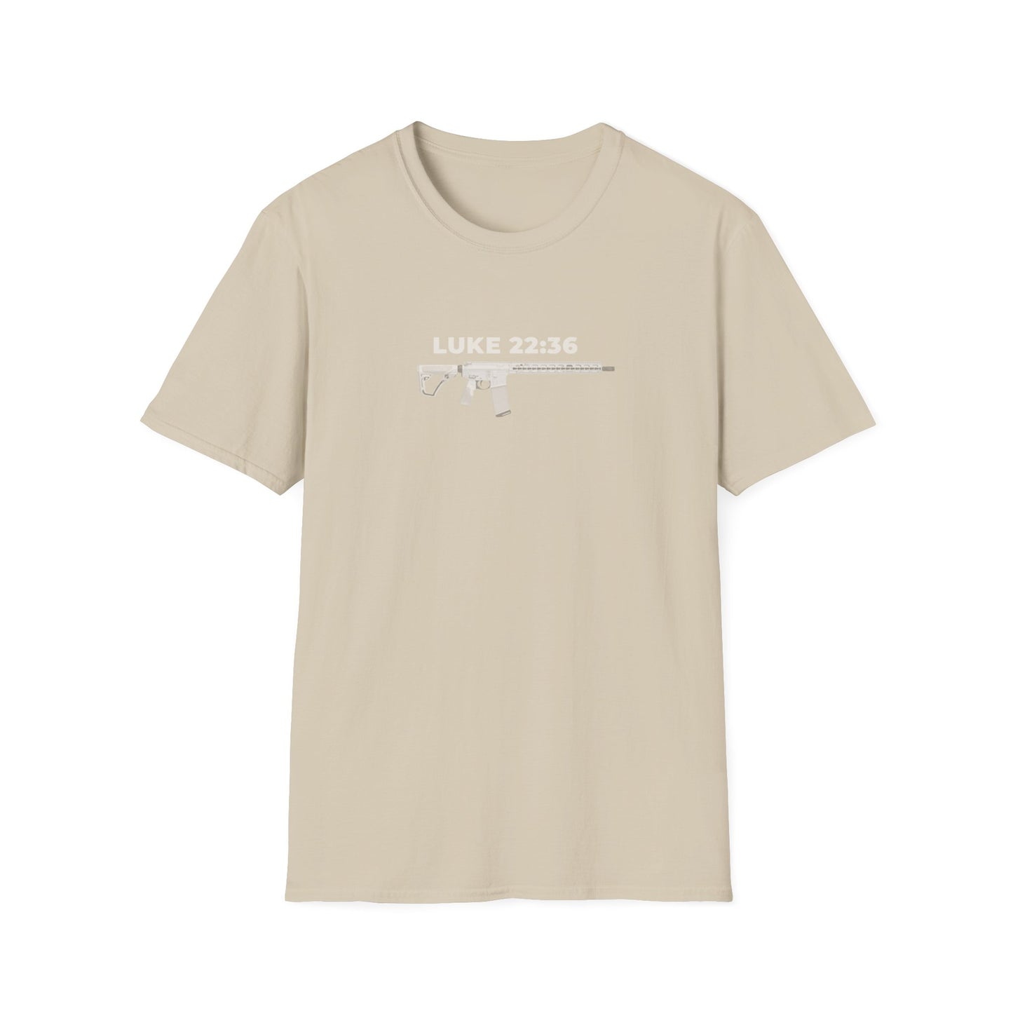 Sell your cloak and buy a sword — "Luke 22:36" Rifle Graphic Christian Faith Tee