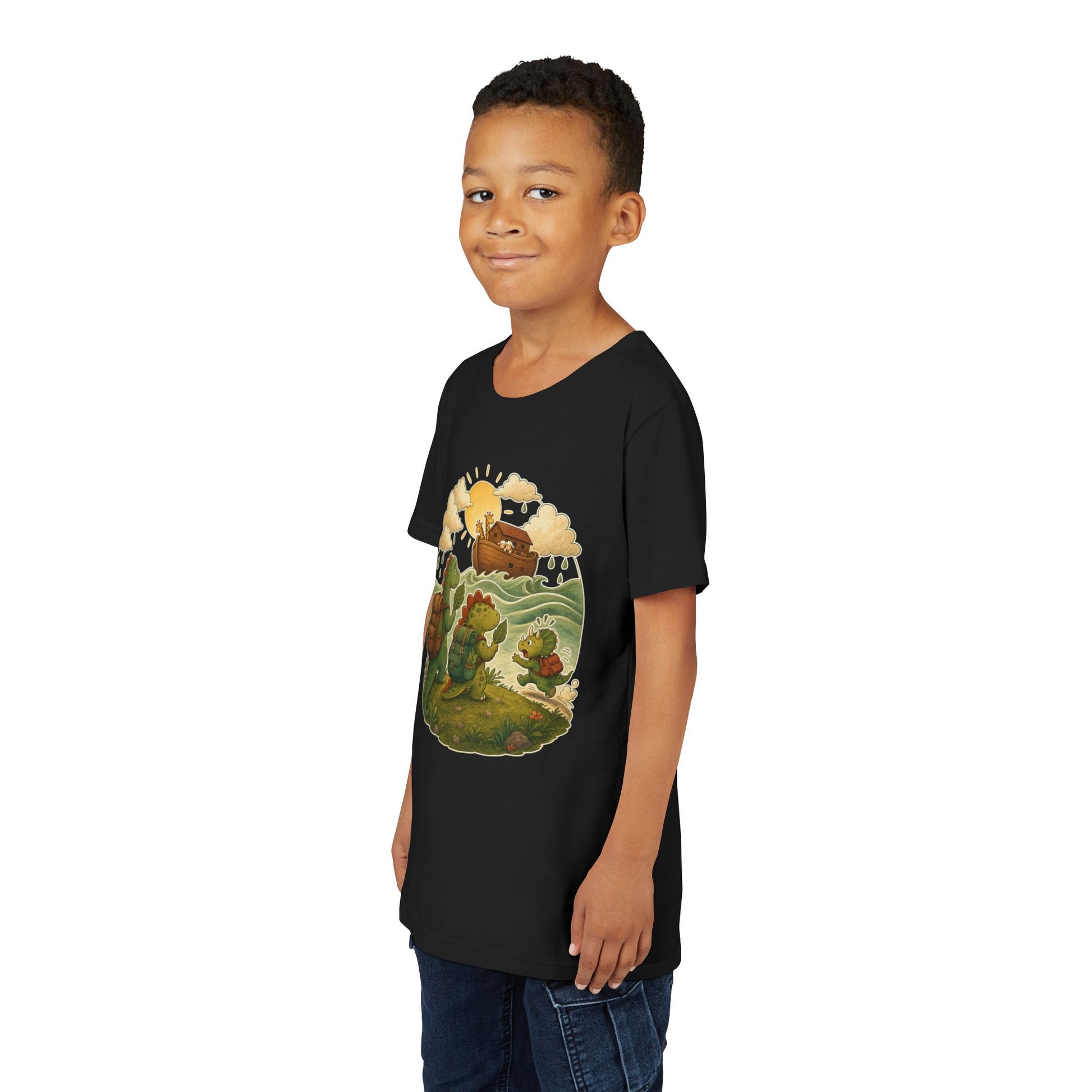 Kids Dinosaur Noah's Ark Christian T-Shirt - Bible Compass