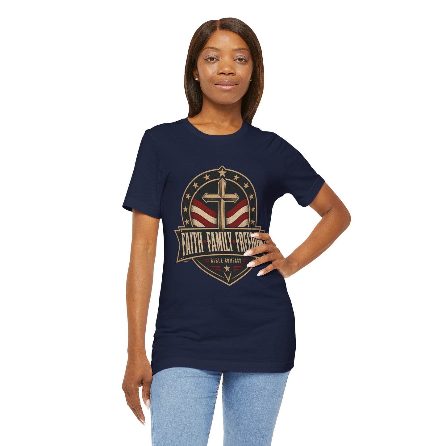 Faith Family Freedom - Patriotic Christian T-Shirt