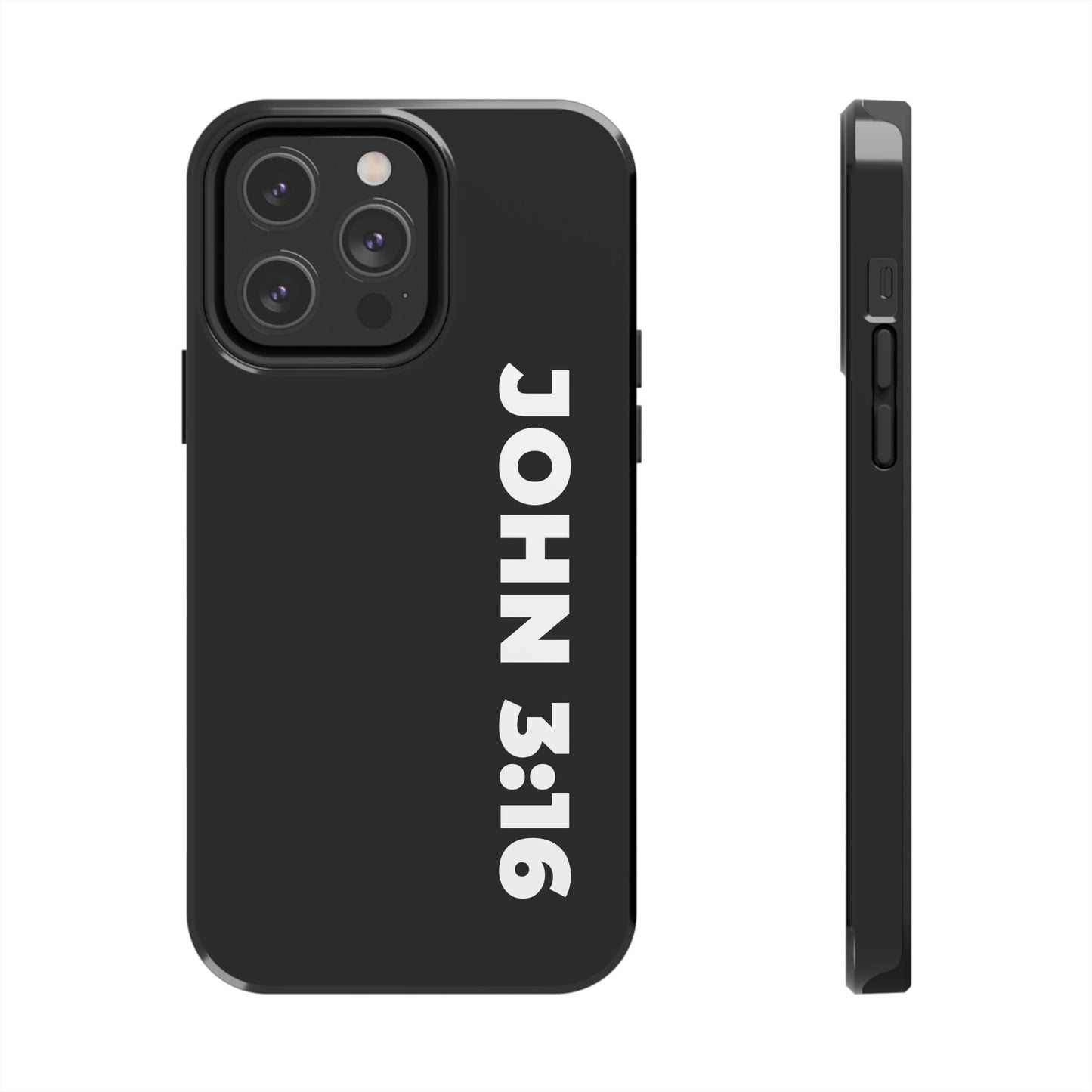 John 3:16 Tough Phone Case — Black Christian Scripture Phone Cover