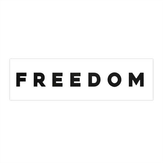 Freedom Bumper Sticker — Bold Black Text Car Decal