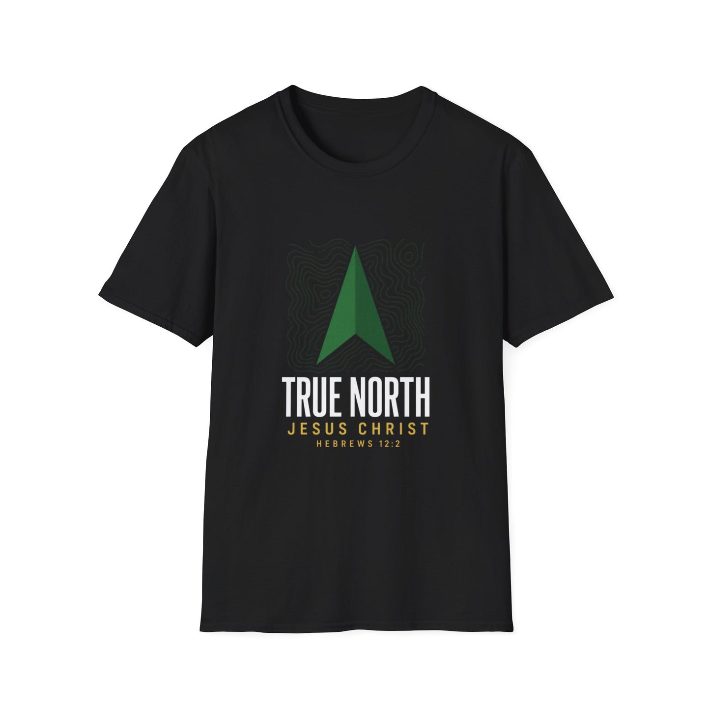 True North Jesus Christ T-Shirt - Hebrews 12:2 | Bible Compass