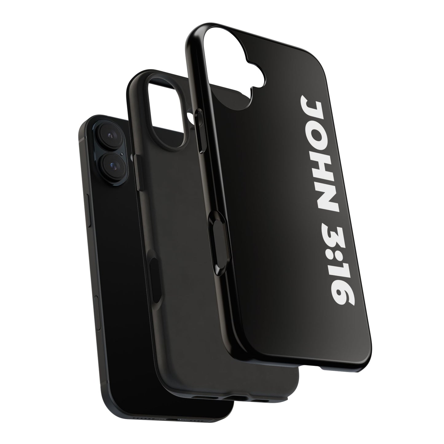 John 3:16 Tough Phone Case — Black Christian Scripture Phone Cover