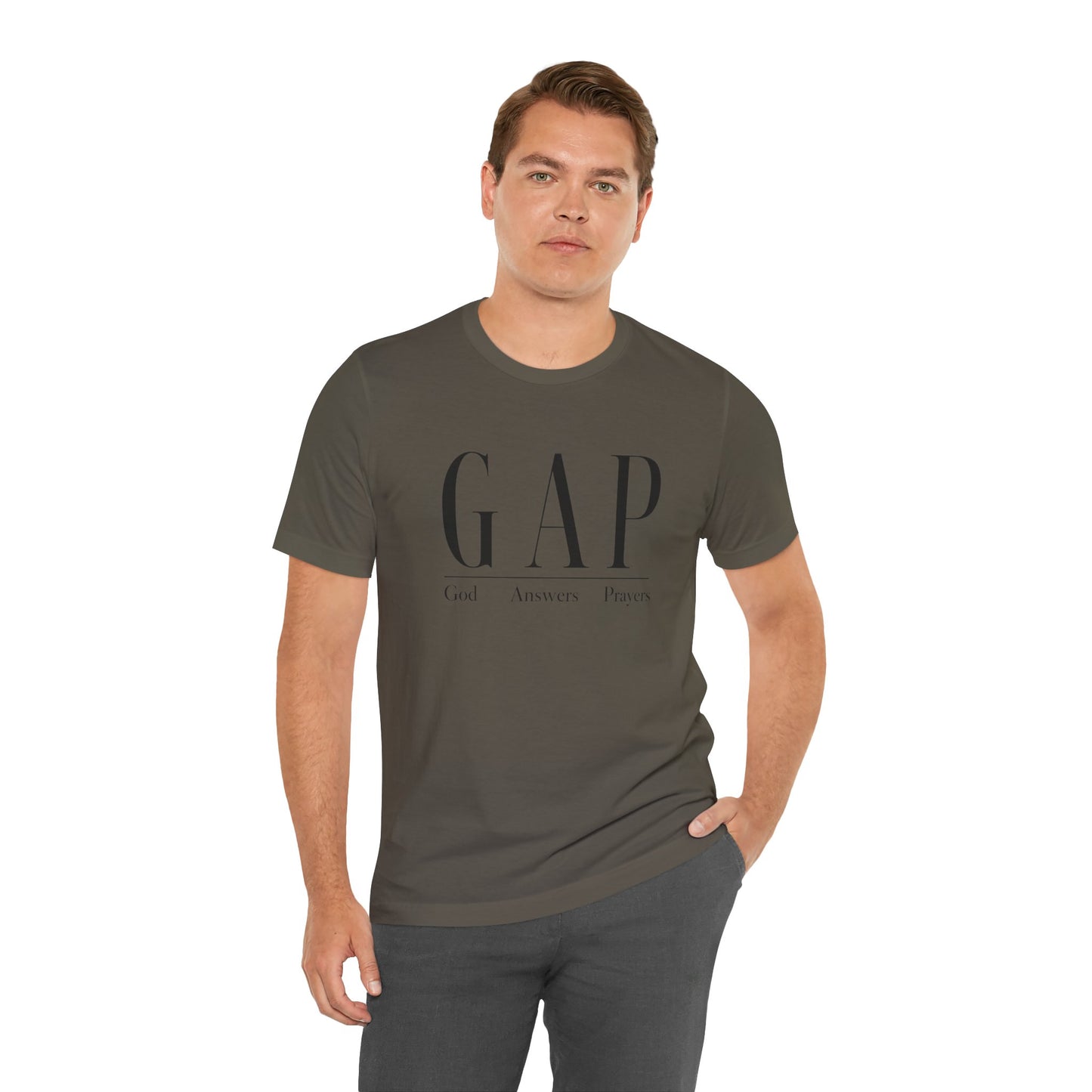 GAP "God Answers Prayers" Christian Short Sleeve Shirt