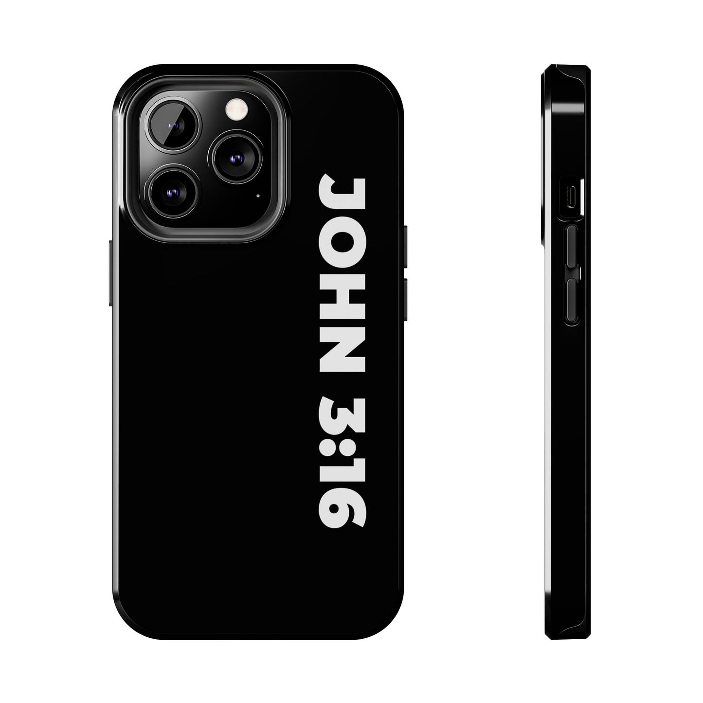 John 3:16 Tough Phone Case — Black Christian Scripture Phone Cover