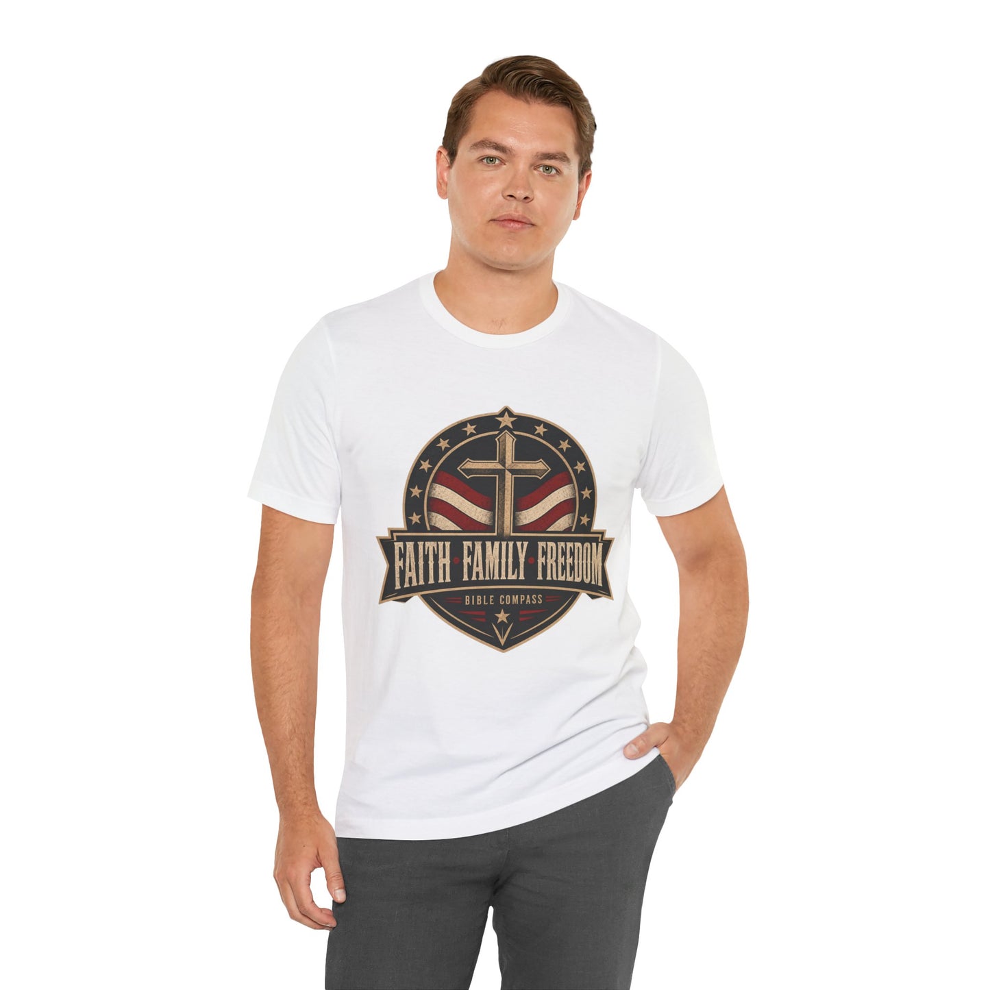 Faith Family Freedom - Patriotic Christian T-Shirt