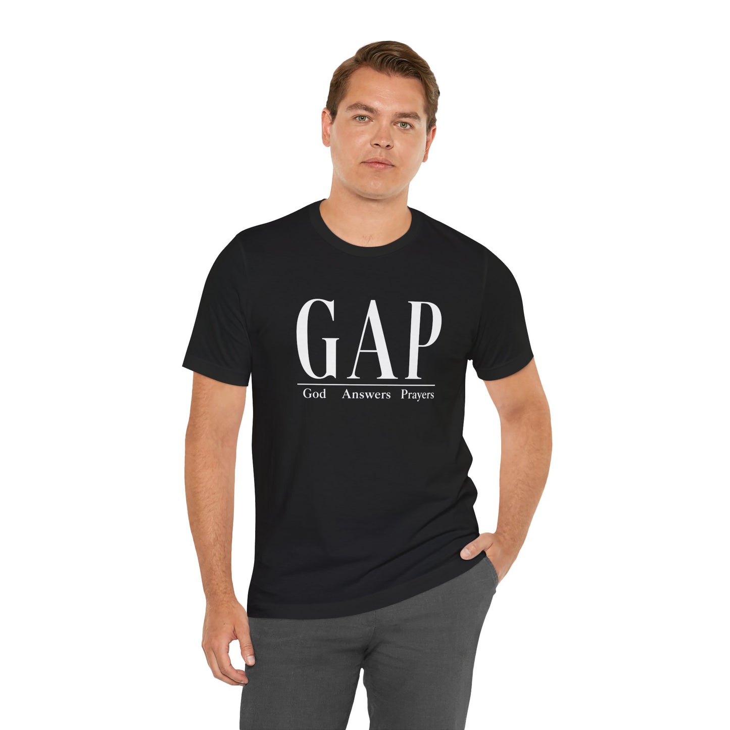 GAP "God Answers Prayers" Christian Short Sleeve Shirt