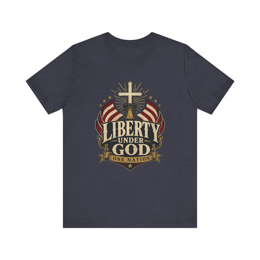 Liberty Under God T-Shirt — Patriotic Christian Tee - Bible Compass