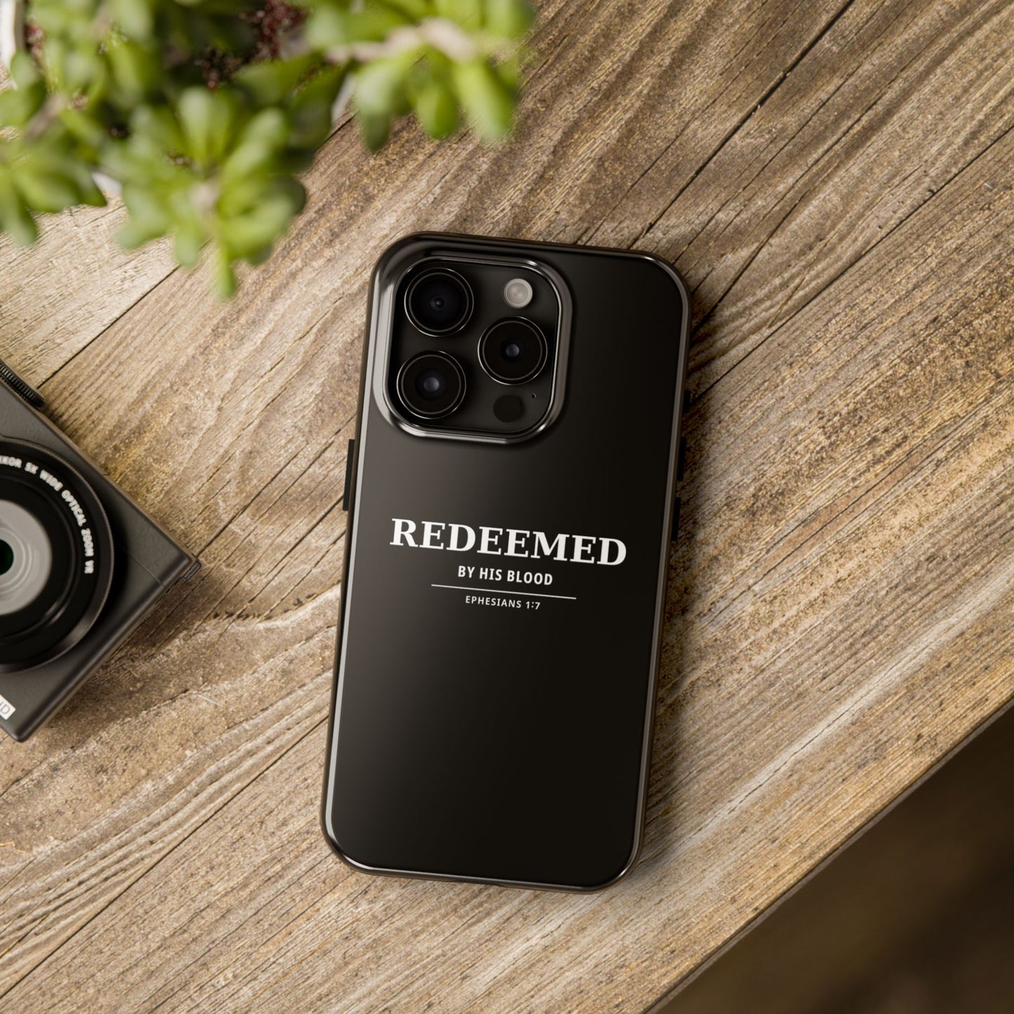 Redeemed Phone Case — "Redeemed by His Blood" Christian iPhone Case, Ephesians 1:7 Religious Tough Phone Cover