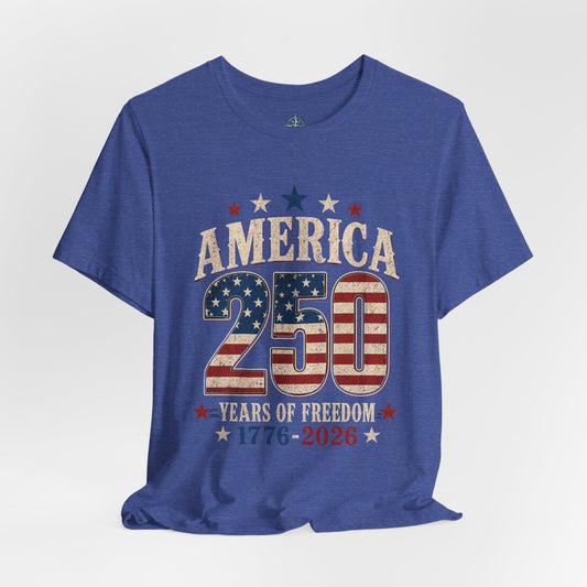 America 250 Patriotic T-Shirt - Independence Day - Bible Compass