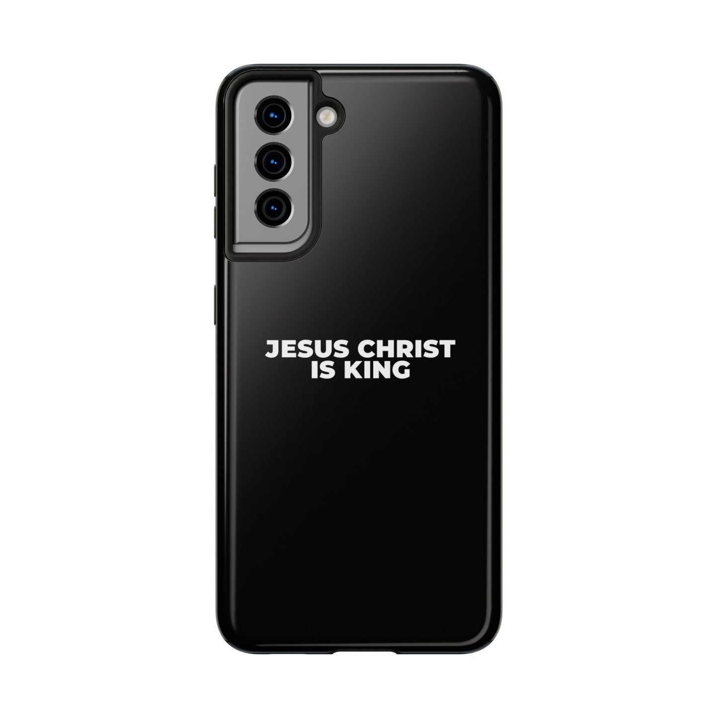 Jesus Christ Is King Tough Phone Case — Black Faith Protective Case
