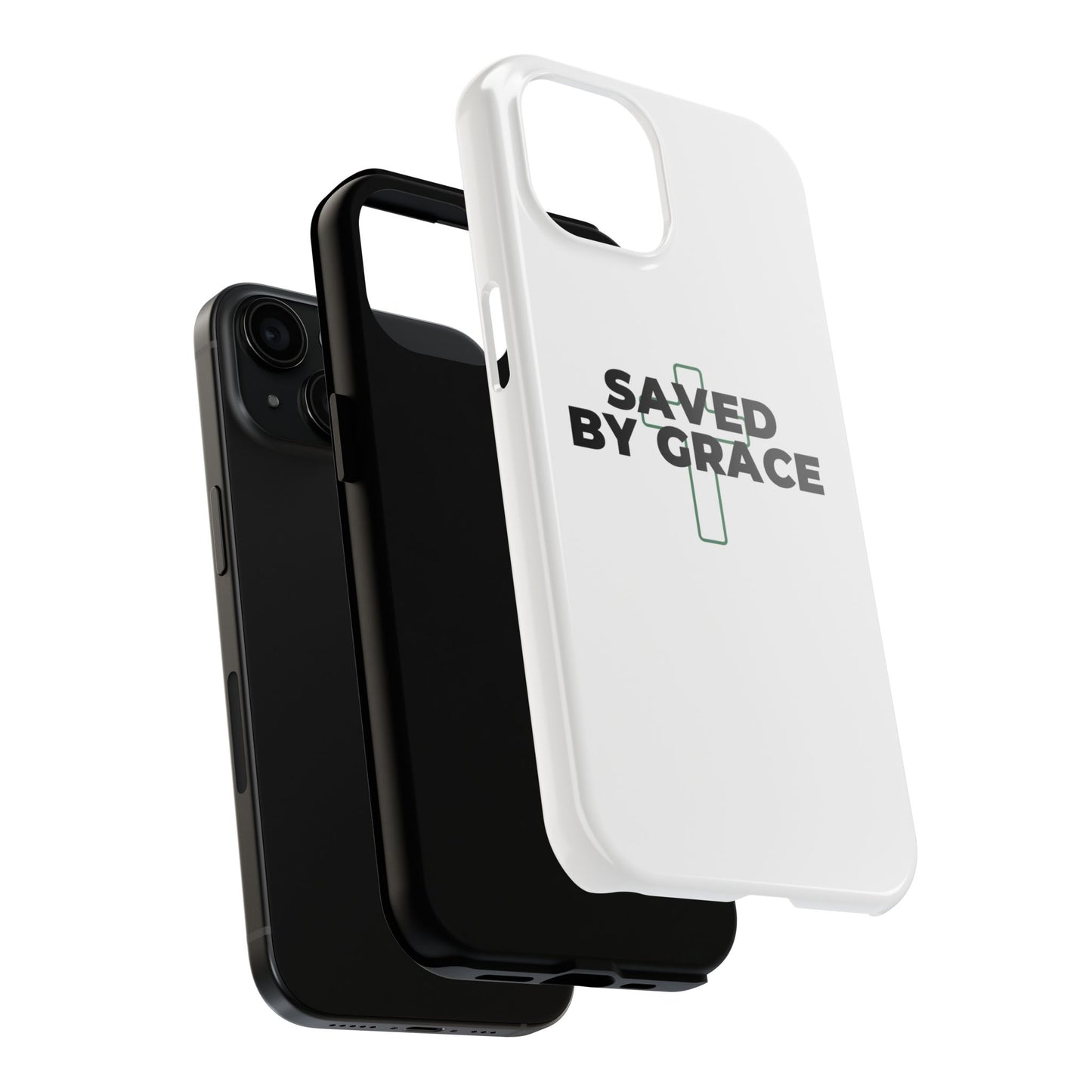 Saved By Grace Tough Phone Case — Christian Cross Protective Phone Cover