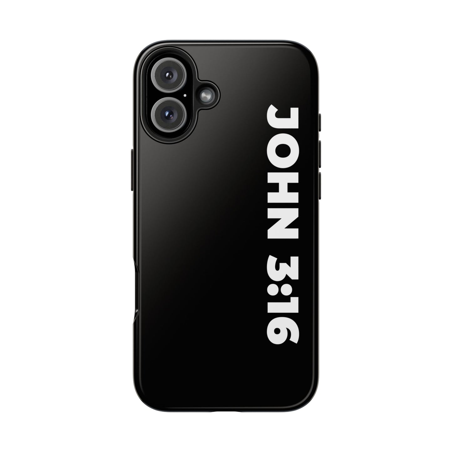 John 3:16 Tough Phone Case — Black Christian Scripture Phone Cover