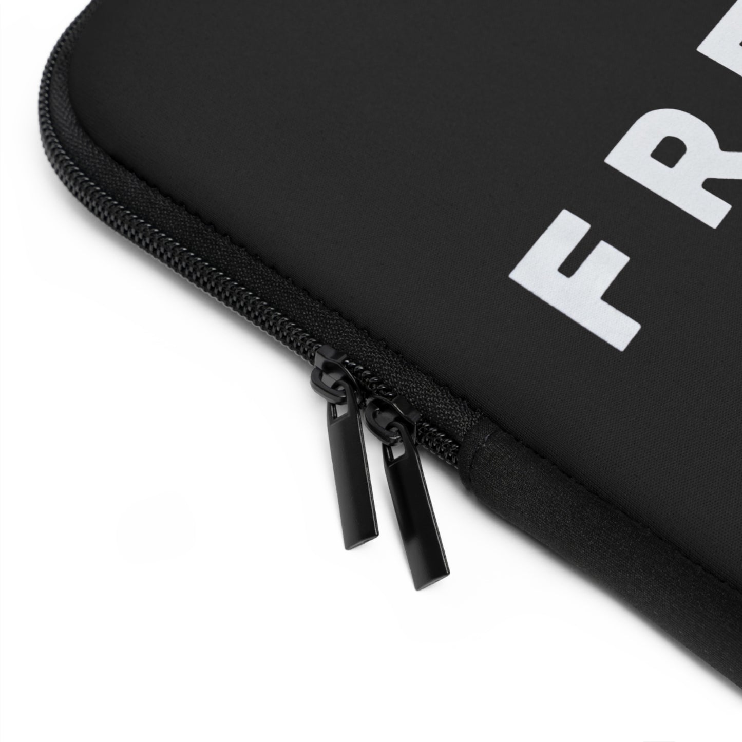 Freedom Laptop Sleeve — Minimal Black Protective Case with Bold 'FREEDOM' Text
