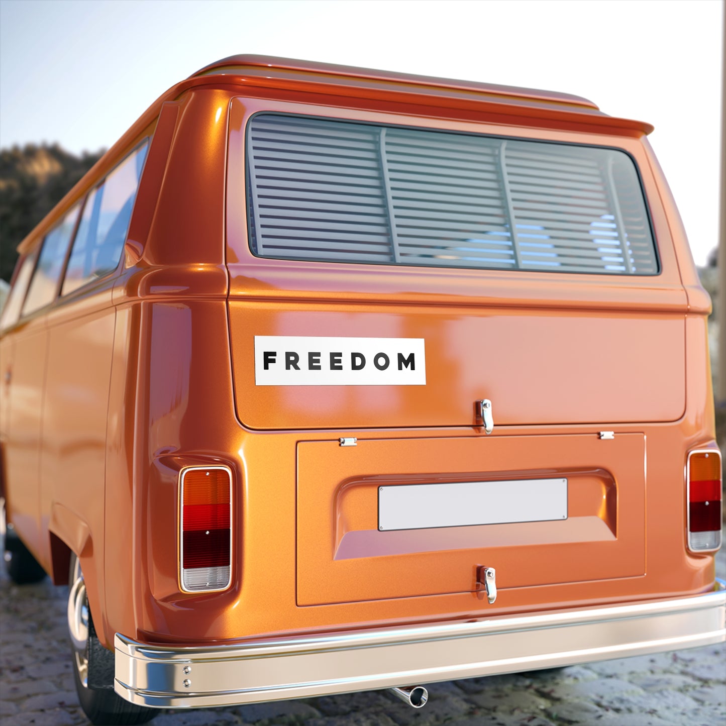 Freedom Bumper Sticker — Bold Black Text Car Decal