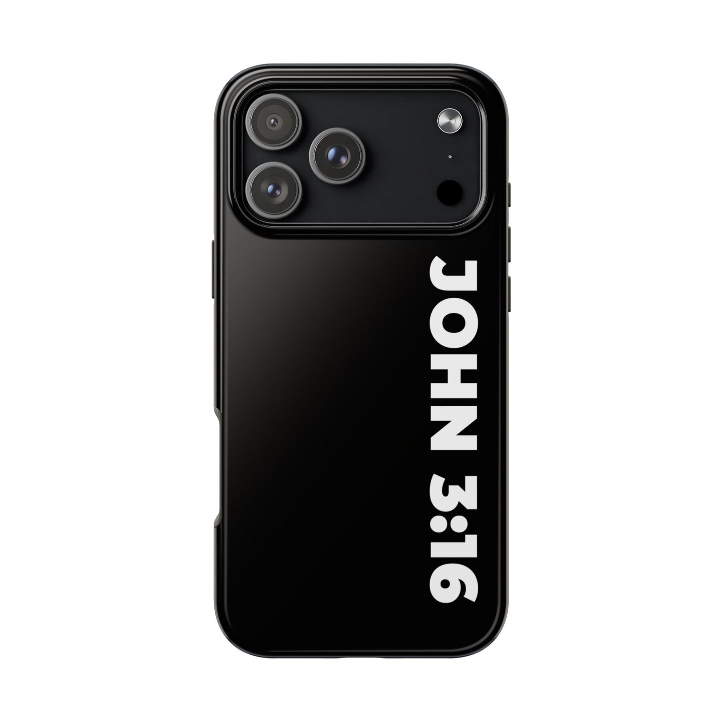 John 3:16 Tough Phone Case — Black Christian Scripture Phone Cover